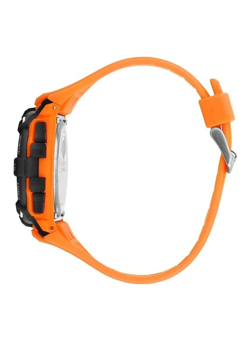 Sector EX-51 Men's Digital Watch - Digital Display Dial, 49mm Plastic Case, Black & Orange Plastic Strap, Quartz, 100M Water Resistant - R3251317003