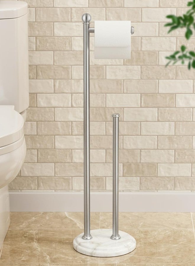 KES 29" H Anti-Wobble Toilet Paper Holder Stand with 3X Weighted Marble Base, 18/8 Stainless Steel Free Standing Toilet Paper Holder with Storage for 5 Rolls, Vintage Brushed Finished, BPH236-2 - Image 1