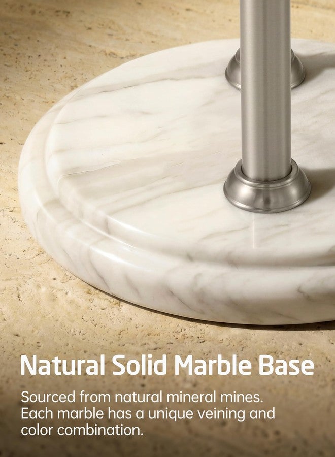 KES 29" H Anti-Wobble Toilet Paper Holder Stand with 3X Weighted Marble Base, 18/8 Stainless Steel Free Standing Toilet Paper Holder with Storage for 5 Rolls, Vintage Brushed Finished, BPH236-2 - Image 3