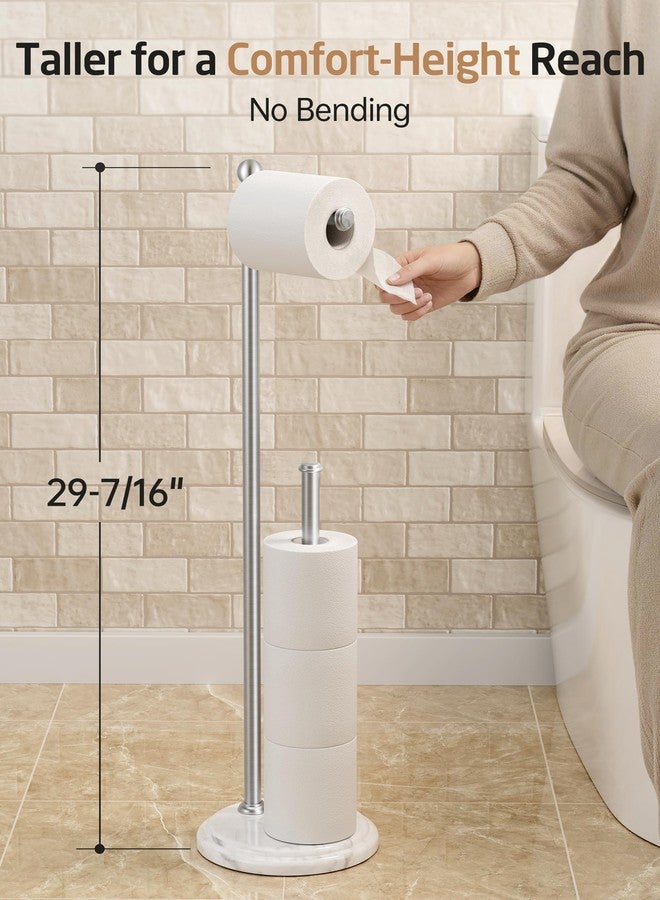 KES 29" H Anti-Wobble Toilet Paper Holder Stand with 3X Weighted Marble Base, 18/8 Stainless Steel Free Standing Toilet Paper Holder with Storage for 5 Rolls, Vintage Brushed Finished, BPH236-2 - Image 5