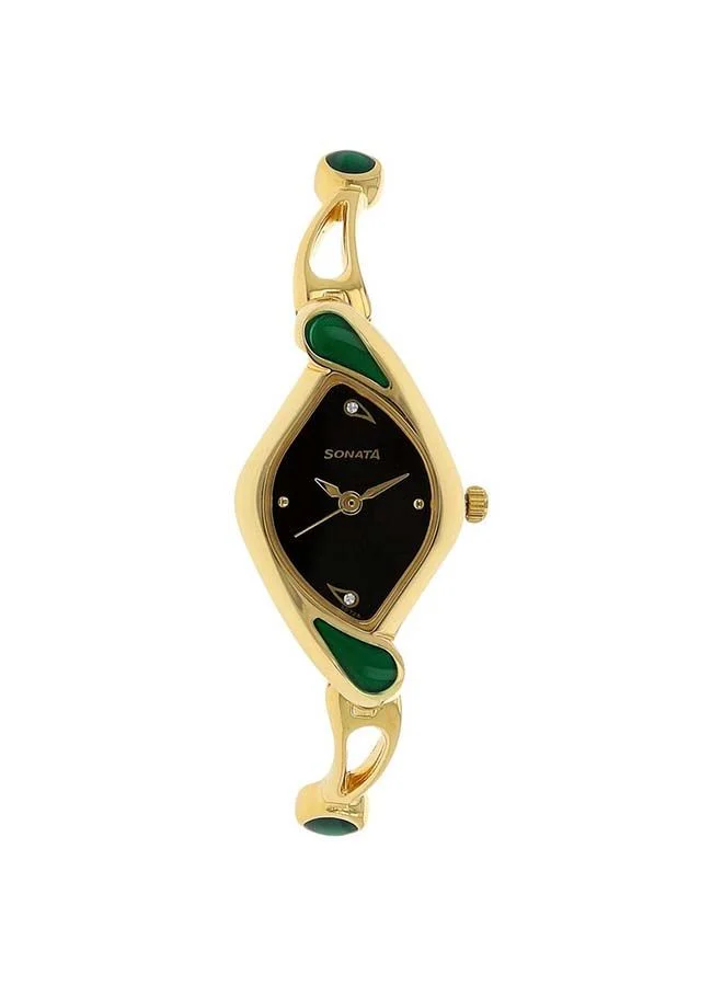 سوناتا Asymmetrical Shape Metal Analog Wrist Watch 8073YM02 - 22 mm - Golden