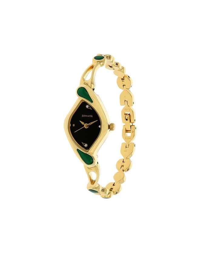 سوناتا Asymmetrical Shape Metal Analog Wrist Watch 8073YM02 - 22 mm - Golden