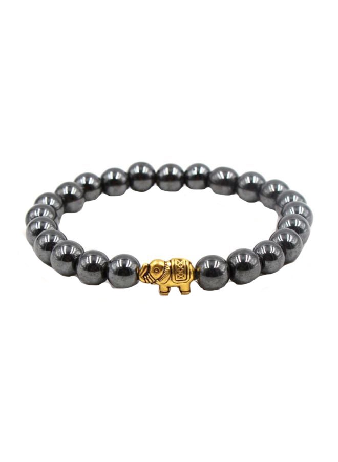 Elephant Design Elastic Beaded Bracelet