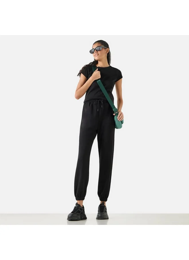 Kappa Kappa Solid Joggers with Pockets and Drawstring Closure