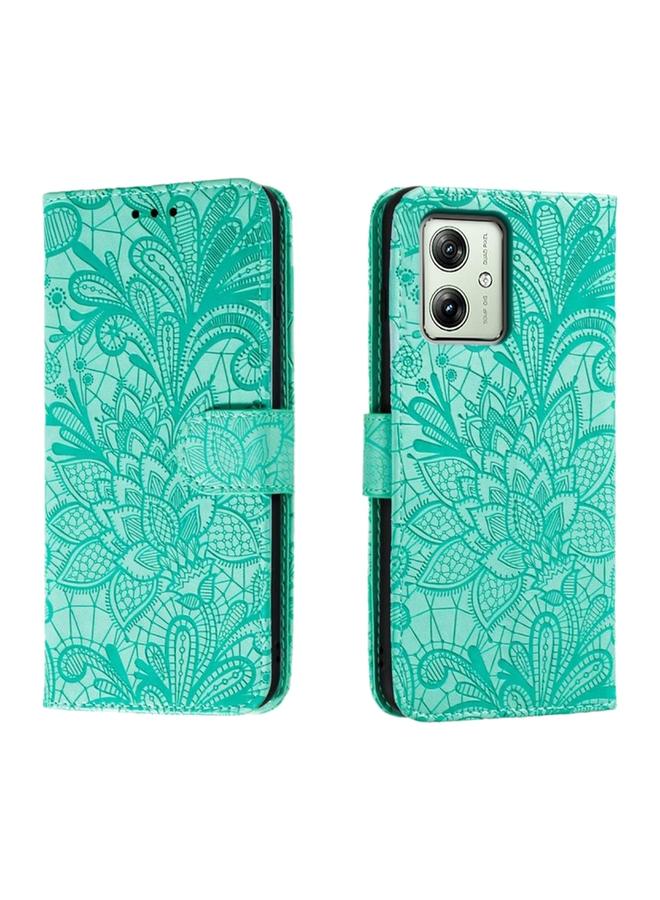 S-TOP Case For Motorola Moto G54 Lace Flower Embossing Flip Leather Phone Case - Image 1