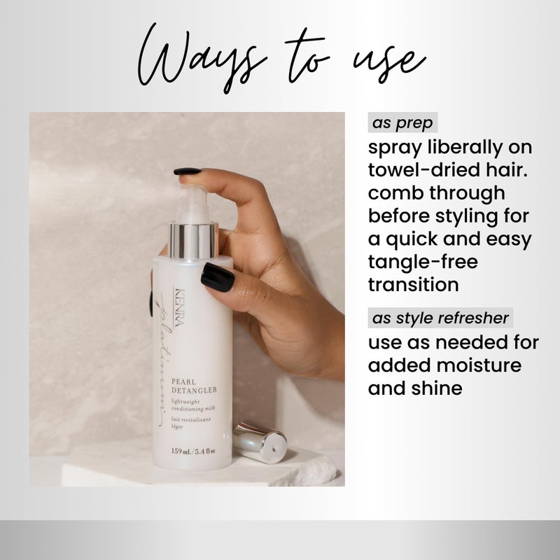 Kenra Professional Platinum Pearl Detangler | Lightweight Conditioning Milk | Adds Moisture & Slip | Effortless Detangling & Manageability | Thermal Protection Up To 450F | All Hair Types | 5.4 fl. oz - Image 4
