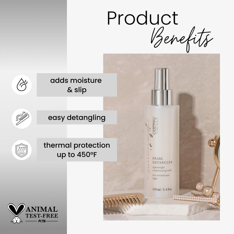 Kenra Professional Platinum Pearl Detangler | Lightweight Conditioning Milk | Adds Moisture & Slip | Effortless Detangling & Manageability | Thermal Protection Up To 450F | All Hair Types | 5.4 fl. oz - Image 2
