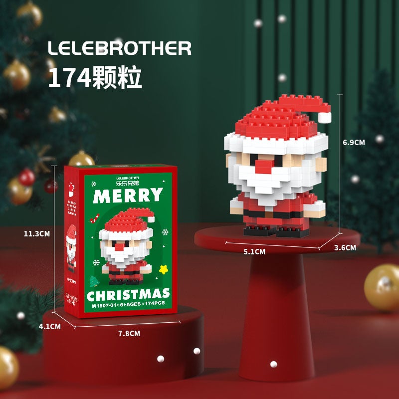 Lele Brothers Christmas Gift Building Blocks Micro-Particles Children'S Benefit Intelligence Assembled Santa Claus Toy Christmas Tree - Image 4