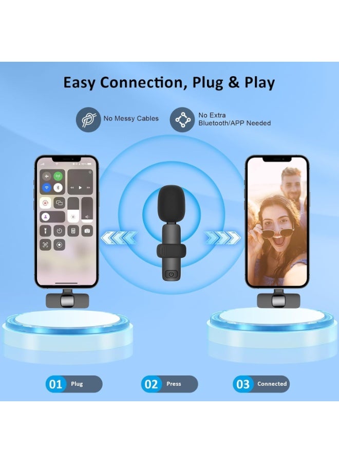 Beauty beast Wireless Lavalier Lapel Microphone for iPhone 15 Series/Android/Computer -Video Recording - 2 Clip on Mics with USB C Interface for Tiktok YouTube Vlog (USB C 1 to 2) - Image 2