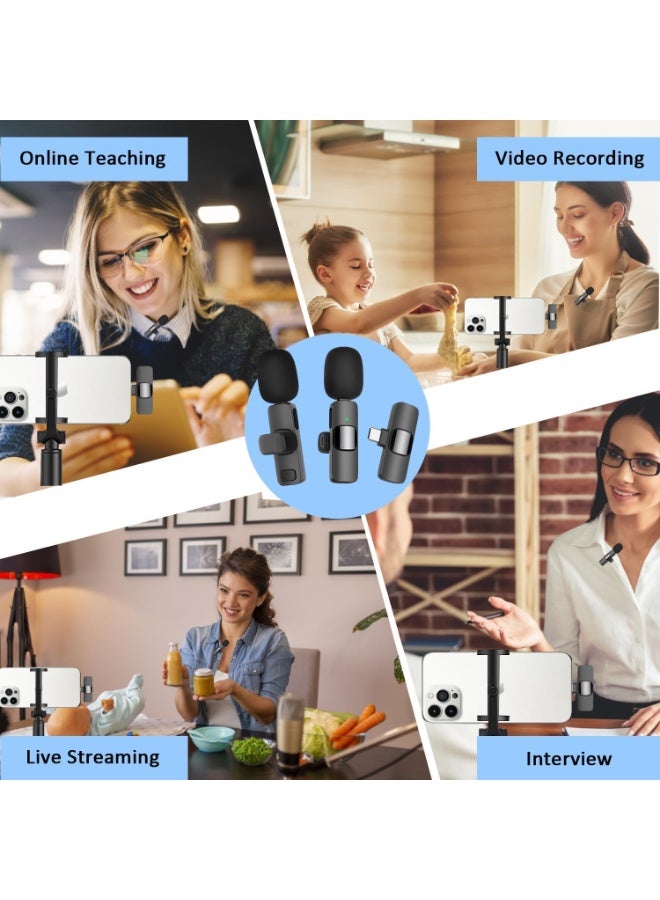 Beauty beast Wireless Lavalier Lapel Microphone for iPhone 15 Series/Android/Computer -Video Recording - 2 Clip on Mics with USB C Interface for Tiktok YouTube Vlog (USB C 1 to 2) - Image 3