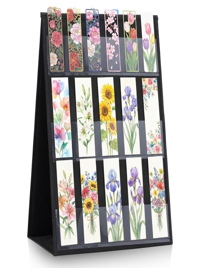Faccito Bookmark Display Stand, Double Sided Portable Holder for Bookmarks, Black Desktop Display Rack for Retail Store, Booth, Craft Shows Fair, Library, No Assembly Required - Image 1