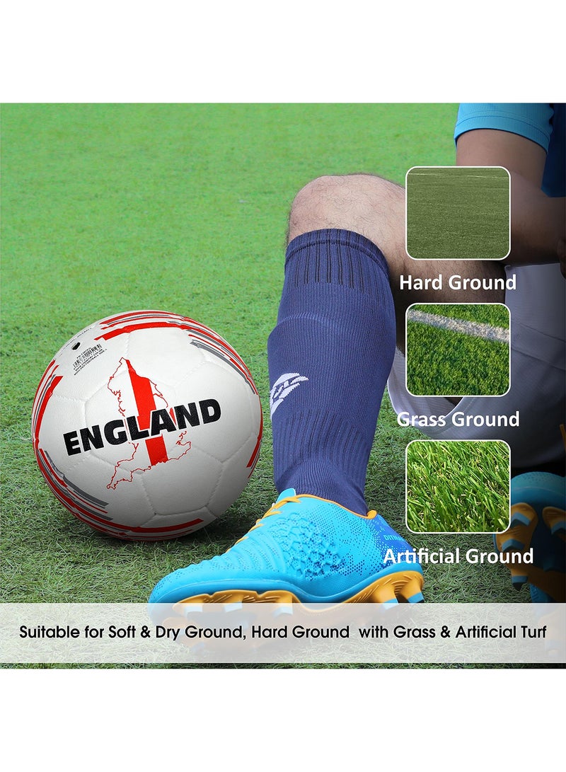 Nivia Country Colour England Football | Size 5 | Machine Stitched | Rubberized Moulded | 12 Panel | Waterproof | Soccer Ball - Image 3
