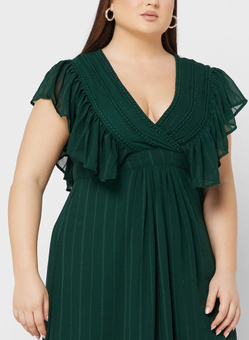 Ella Plus Surplice Detail Fit & Flare Dress