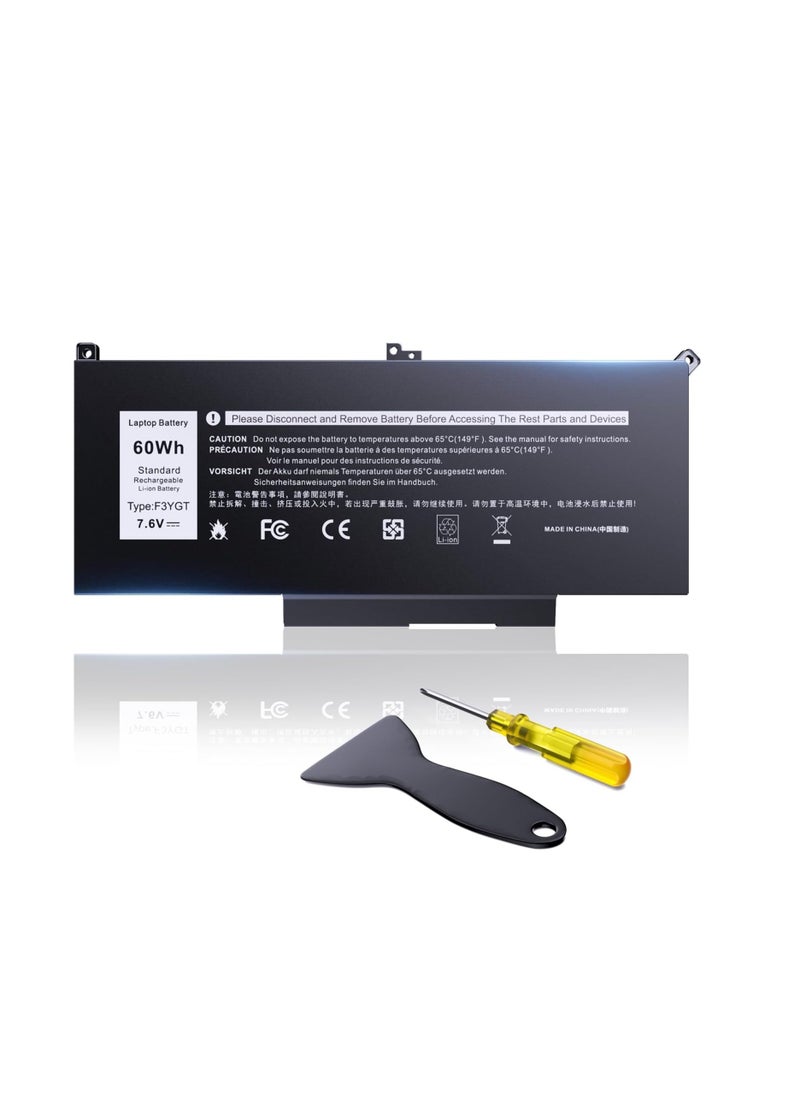 Terabyte - REPLACEMENT F3YGT Dell Latitude 12 7000 7280 7290 Latitude 13 7000 7380 7390 P29S002 Latitude 14 7000 7480 7490 P73G002 Serie DM3WC DM6WC 2X39G KG7VF 451-BBYE 453-BBCF - 7,6V/60WH - Image 1