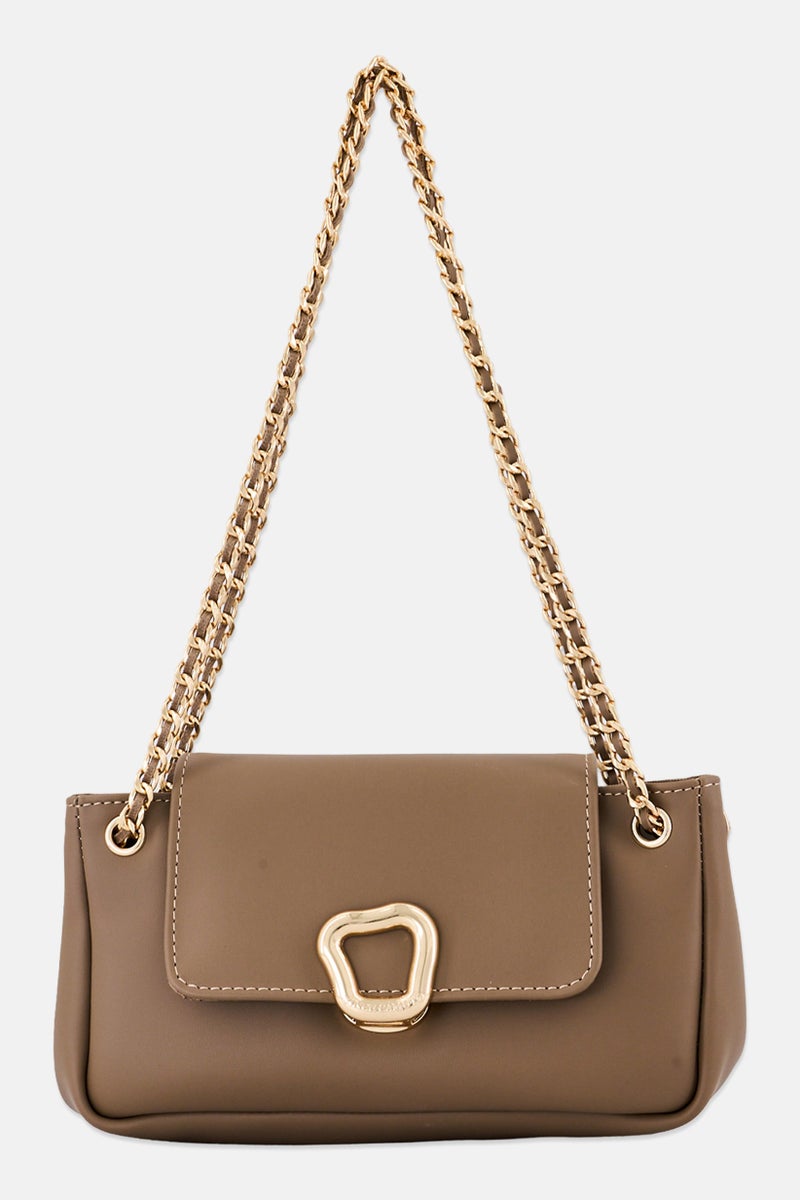 VINCE CAMUTO Women Brand Logo Shoulder Bag, Dark Brown  - Image 1