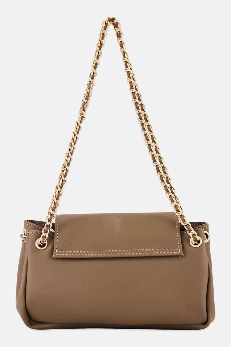 VINCE CAMUTO Women Brand Logo Shoulder Bag, Dark Brown  - Image 2