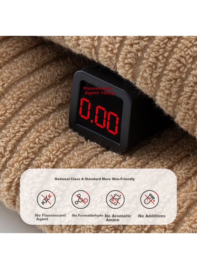 SANLI 100% Cotton Towel Set Of 2, Class A, Household Face Wash Towels, Soft Xinjiang Long-Staple Cotton Towels, Grey + Coffee - Image 5