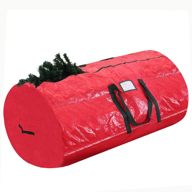 ProPik Christmas Tree Storage Bag Fits Up to 7 Tall Disassembled Holiday Tree 52 X 30 X 30 Artificial Tree Container with Handles Storage Case Box with Sleek Zipper Red