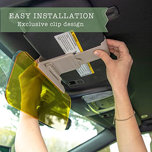 ZONETECH Day and Night Anti-Glare Car Windshield Visor - Premium Quality Universal Sunshade and Anti-Dazzle Night-time Driving Auto Accessory - Image 3