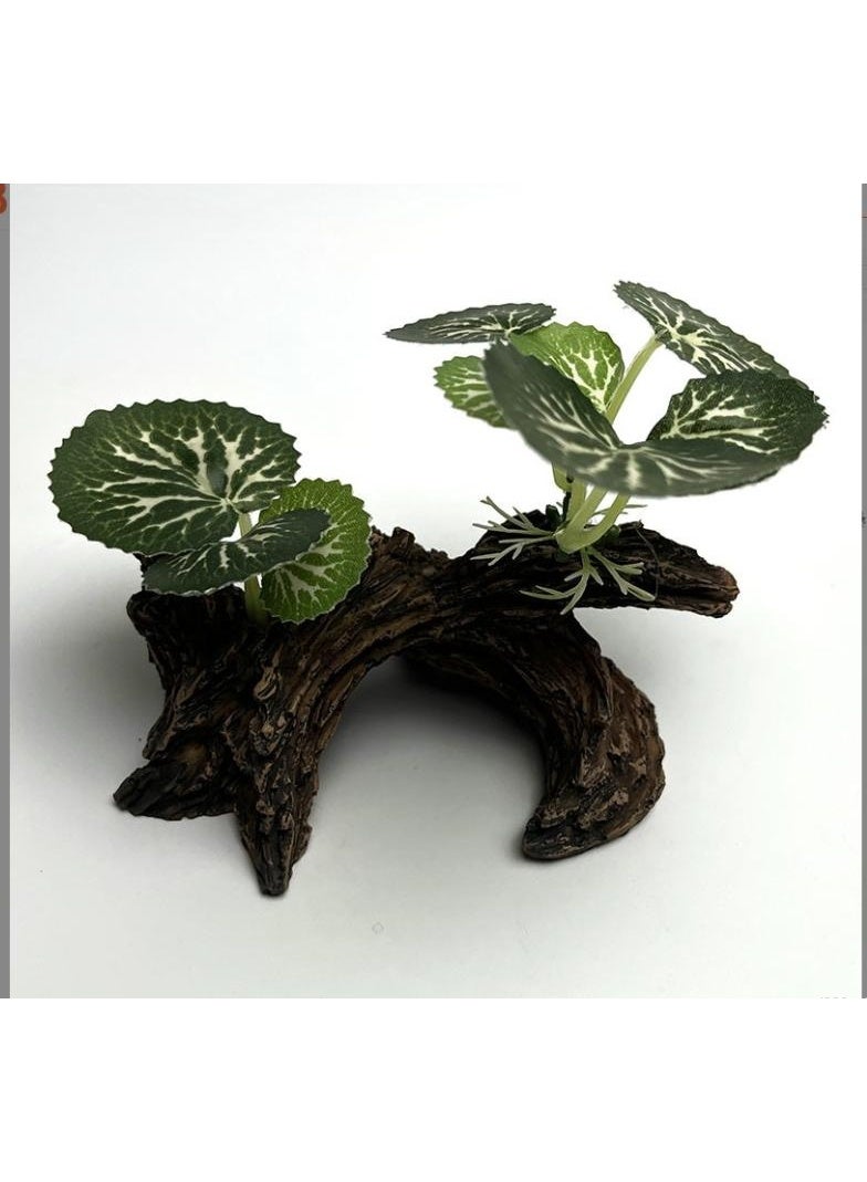 زينة نباتات شجرية لأحواض السمك، زينة نباتات صغيرة لأحواض الأسماك، زينة أحواض السمك، عشب مائي واقعي مُحاكي لمواد أحواض الأسماك - Image 1