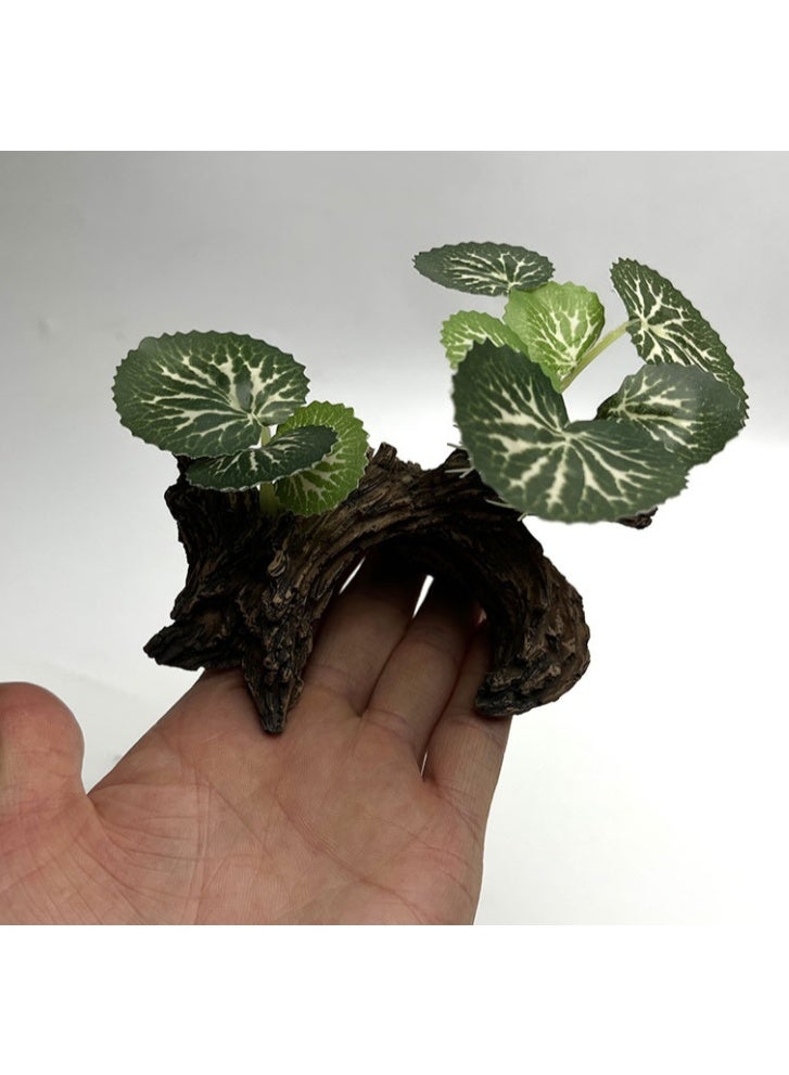 زينة نباتات شجرية لأحواض السمك، زينة نباتات صغيرة لأحواض الأسماك، زينة أحواض السمك، عشب مائي واقعي مُحاكي لمواد أحواض الأسماك - Image 4