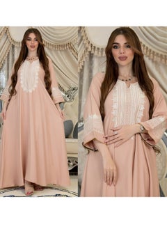 إسكدنيا إمرأة ثوب فضفاض Abaya مسلمة تطريز مساء ثوب  - Image 1