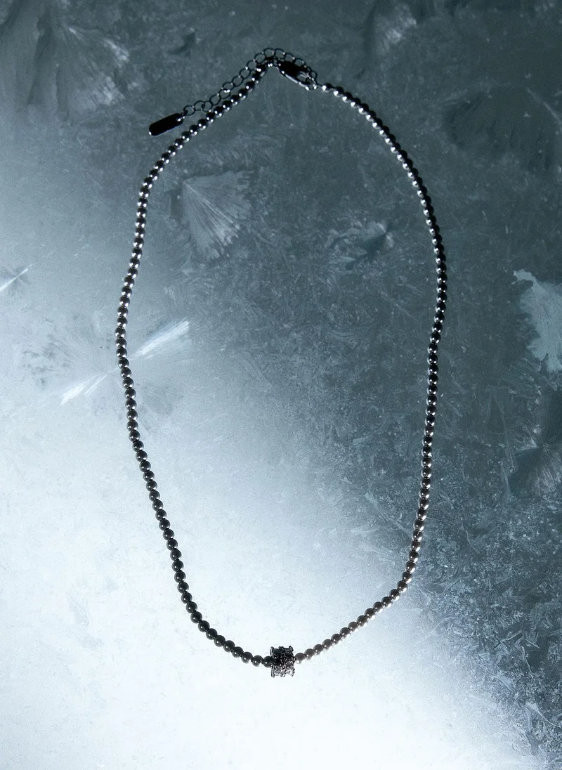 Lichi  Silver necklace with large crystal round blocks for Women | Best Price UAE