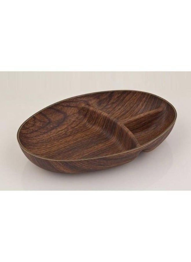 Evelin Wood Finish Serving Bowl for Nuts, Snacks, and Sauces Adds an Elegant Look to Your Home 23*16*4 cm (Anti Break)  - Image 4