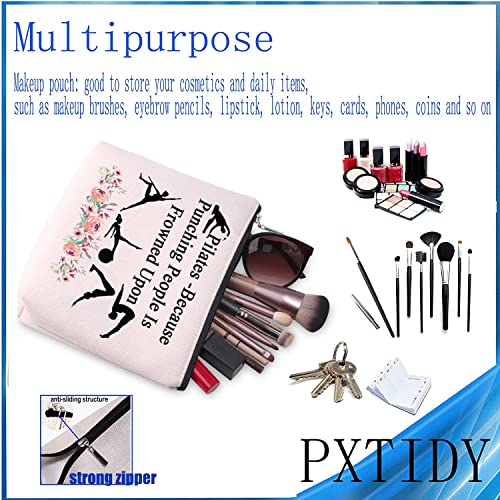 PXTIDY Pilates Cosmetic Bag Yoga Lover Gift Pilates Instructor Gift Coach Yoga Gym Toiletry Bag(beige) - Image 4