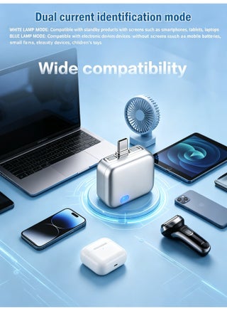 فاصل ذكي لشحن الهاتف بالكامل عبر منفذ USB-C، محول شحن سريع من النوع C بقوة 140 واط، شاحن يفصل الطاقة تلقائيًا عند اكتمال شحن الهاتف، حماية من الشحن الزائد وارتفاع درجة الحرارة، يمنع تلف بطارية الهواتف والأجهزة اللوحية وأجهزة الكمبيوتر المحمولة وبنوك الطاقة. - view 4