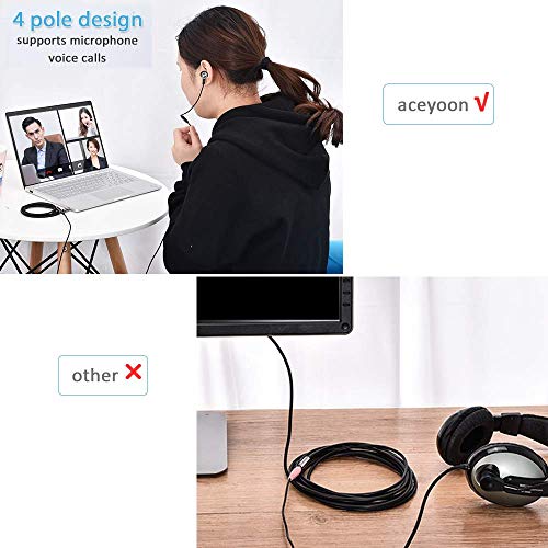 VEROX 3.5 mm TRRS Male To Female Aux Extension Cable with Microphone Support 4 Pole Golden Plated Stereo Audio Cable Compatible with Earphone Headphone Car- 6 Meter (20 Feet) - Image 3