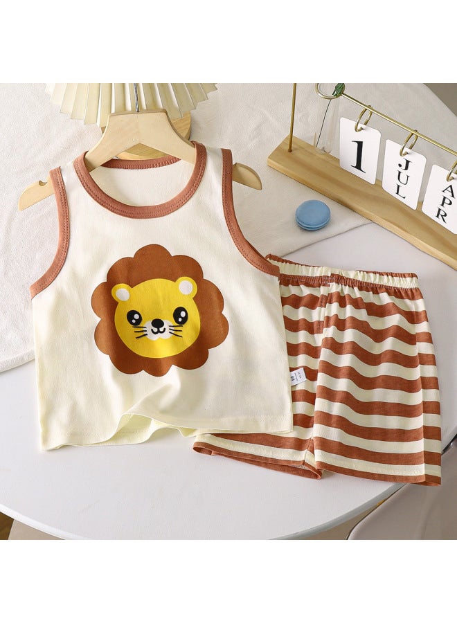 Children's Vest Suit Cotton Summer New Boys Sleeveless Clothes Baby Clothing Children's Clothing