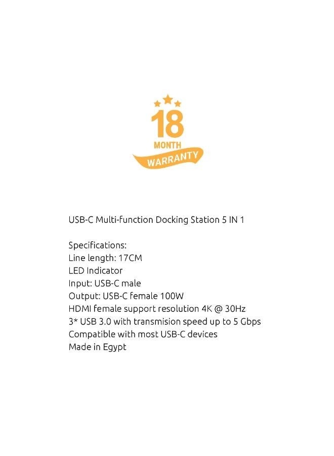 sia power link HUB PD100W USB-C Multi-function Docking Station Type-C To PD*1+HDMI*1+USB3.0*3 - Image 2