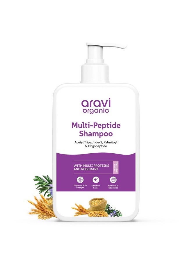 Aravi Organic Multi Peptide Hairfall Shampoo - Acetyl Tripeptide 3, Palmitoyl, Oligopeptide & Rosemary - 200 Ml  - Image 1