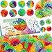 SHQDD 24PCS Stringy Balls Sensory Stringy Ball 275 inch Soft Rainbow Pom Bouncy Stocking Stuffers for Kids Monkey Pom Balls Fidget Toys Stress Ball Birthday Gifts for Boys Girls Ages 3 - Image 2
