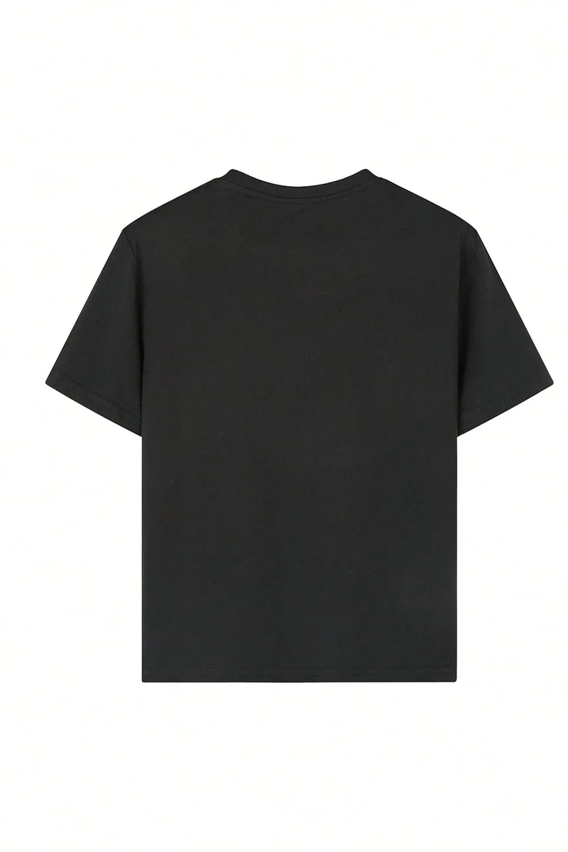 ONLYTRENDWEAR Childrens Heart Printed Cotton Tshirt 3-4 Years Old Black