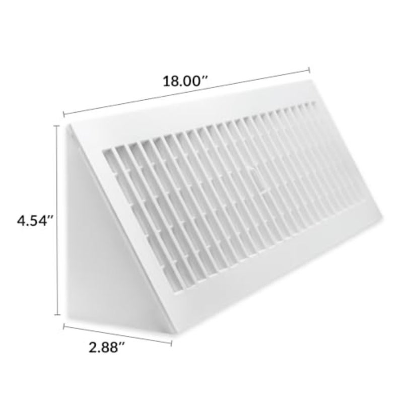 Decor Grates PL18BB-WH Plastic Baseboard Register, White - Image 4