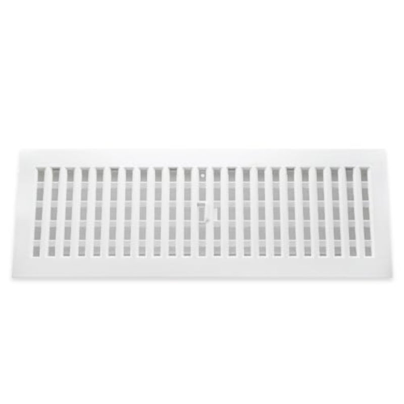 Decor Grates PL18BB-WH Plastic Baseboard Register, White - Image 1