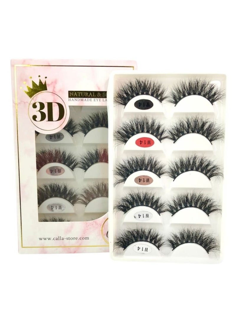 Calla Lashes 5 Styles Faux Mink Lashes Luxurious Volume Fluffy Natural Soft Thick Eyelashes W14 - Image 2