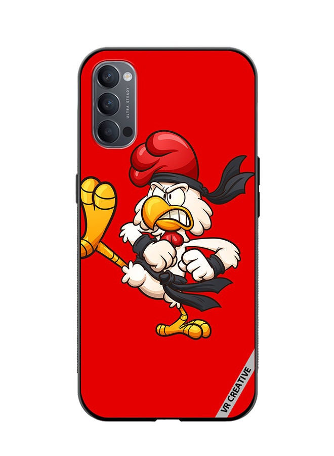 VR CREATIVE Protective Case Cover For Oppo Reno4 Pro 5G Karate Chicken Design Multicolour - Image 1