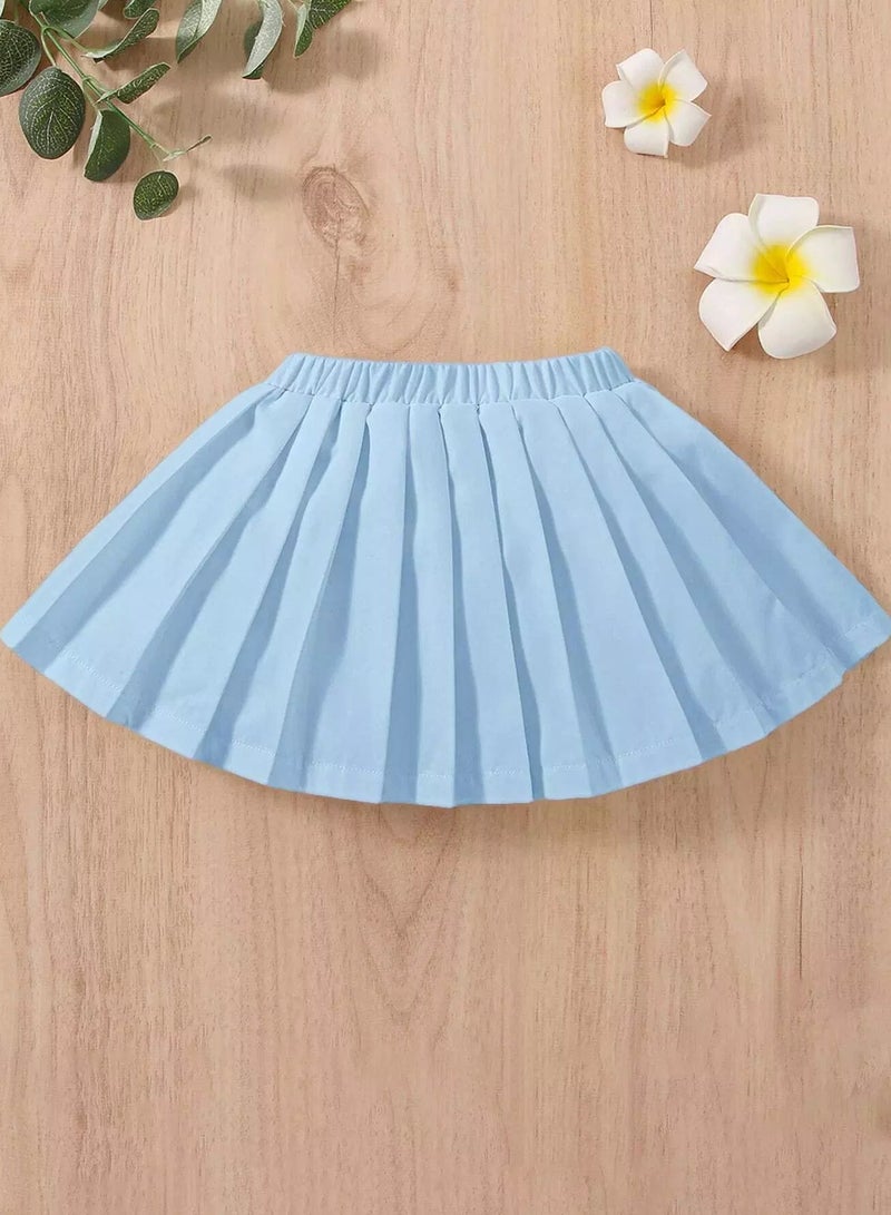 Baby Solid Elastic Waist Pleated Skirt  - Image 1