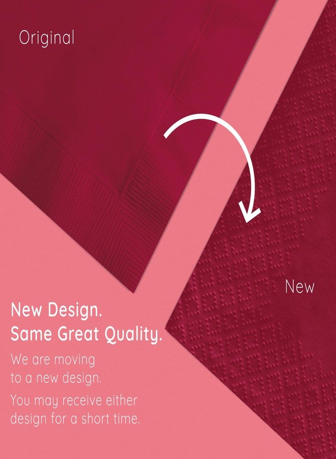 Creative Converting Touch of Color 200 Count 2-Ply Paper Beverage Napkins, Burgundy, 5" x 5" - Image 5