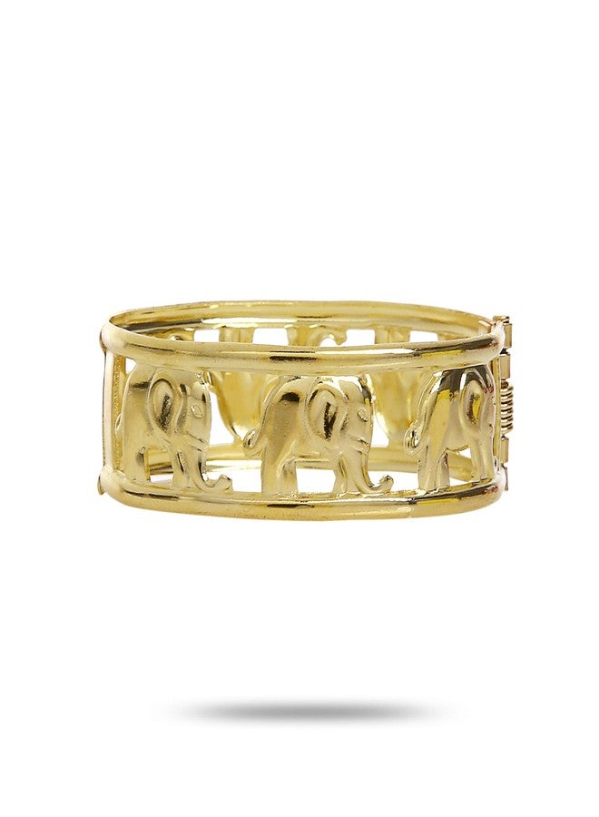 YouBella Stylish Jewellery Gold Plated Cuff for Women (Golden) (YBBN_91716) - Image 3