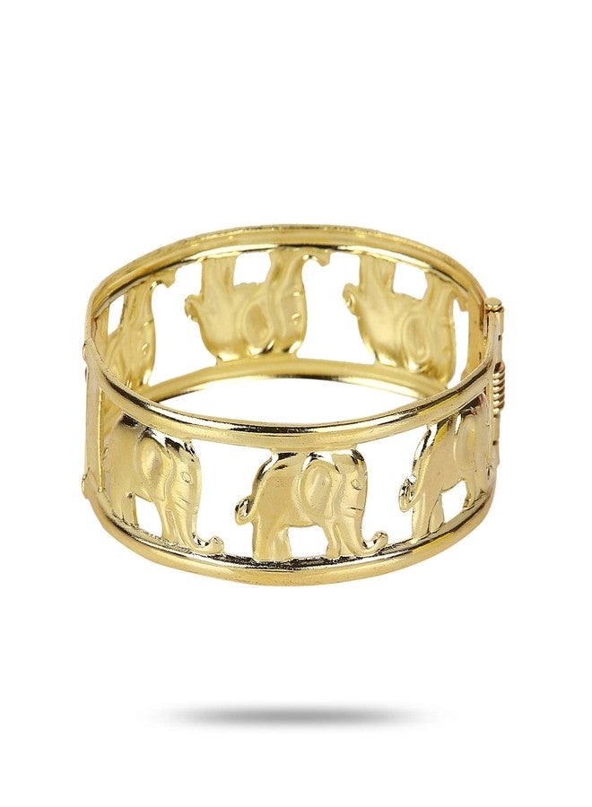 YouBella Stylish Jewellery Gold Plated Cuff for Women (Golden) (YBBN_91716) - Image 1