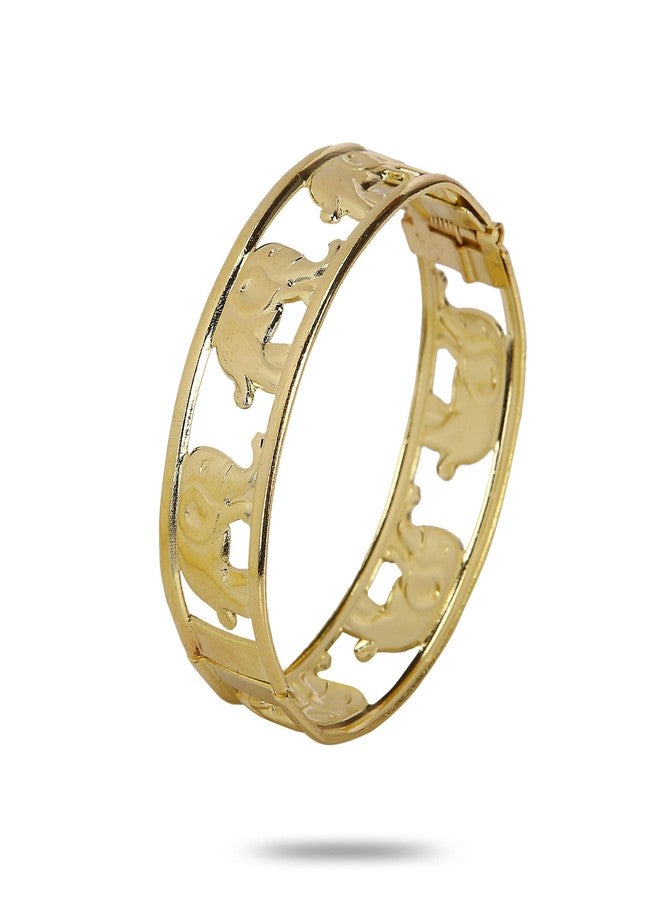 YouBella Stylish Jewellery Gold Plated Cuff for Women (Golden) (YBBN_91716) - Image 2