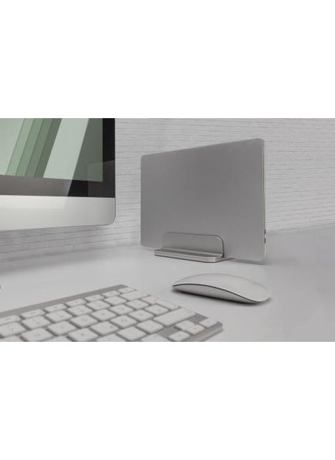 Vertical Notebook Stand, Aluminum Silver