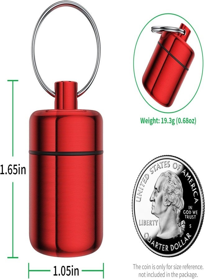 INKULTURE 2 Pack Small Pill Box, Airtight Aluminum Alloy Pill Organizer Travel Pill Case for Purse Portable Medicine Box Bottle for Medication, Fish Oil, Supplements Storage| - Image 2