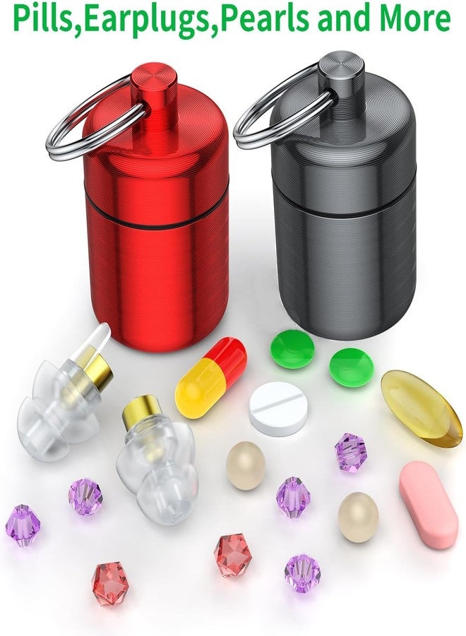 INKULTURE 2 Pack Small Pill Box, Airtight Aluminum Alloy Pill Organizer Travel Pill Case for Purse Portable Medicine Box Bottle for Medication, Fish Oil, Supplements Storage| - Image 3