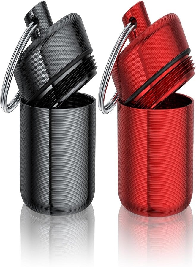 INKULTURE 2 Pack Small Pill Box, Airtight Aluminum Alloy Pill Organizer Travel Pill Case for Purse Portable Medicine Box Bottle for Medication, Fish Oil, Supplements Storage| - Image 1