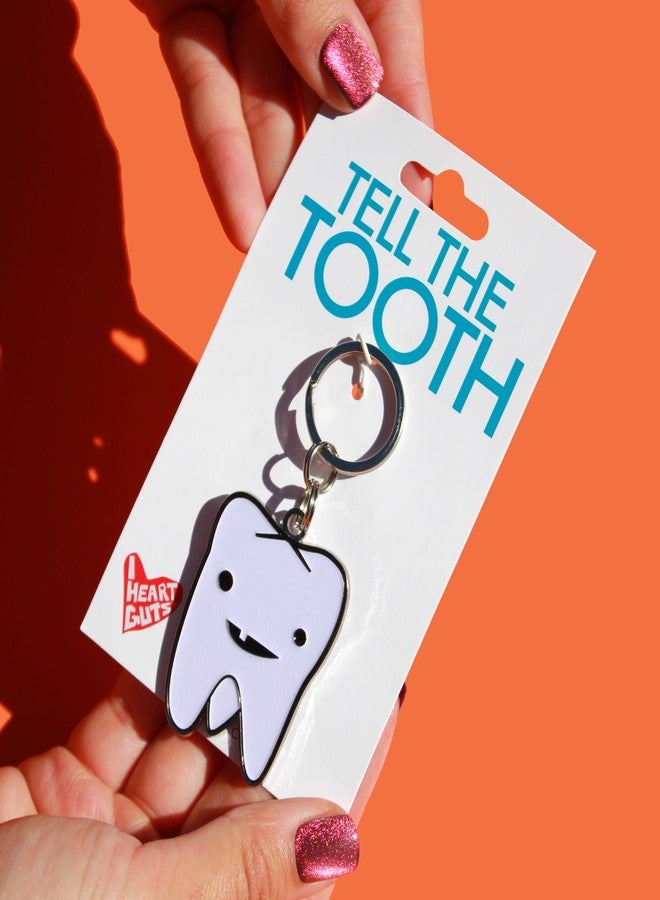 I Heart Guts Tooth Keychain - Flossin' Ain’t Just For Gangstas Enamel Dental Keychain for Dentists, Hygienists, Tooth Extraction Recovery, and Oral Surgery Patient Gifts - Image 2